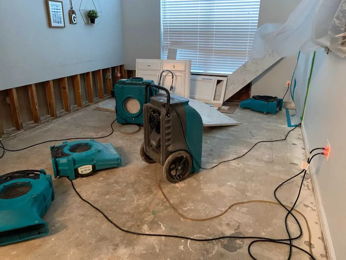 Dehumidifier in flood-cut room for Water Extraction & Removal in Nibley